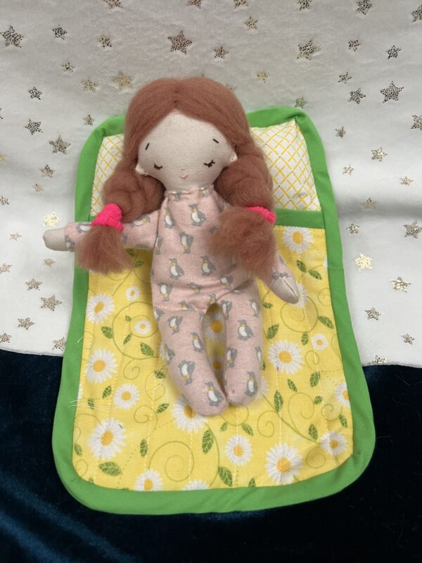 Handmade Baby Doll with Sleeping Bag - Image 3