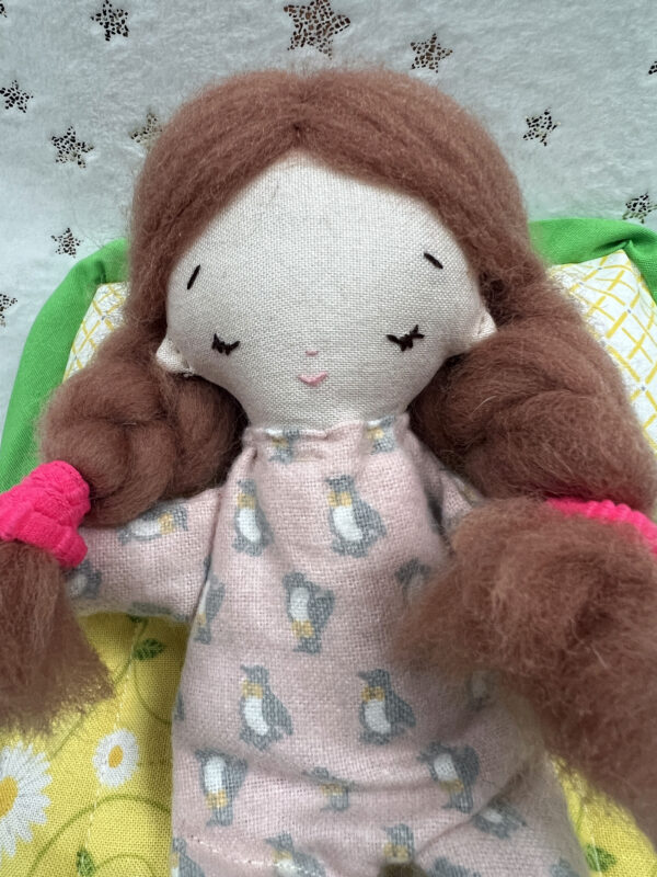 Handmade Baby Doll with Sleeping Bag - Image 4