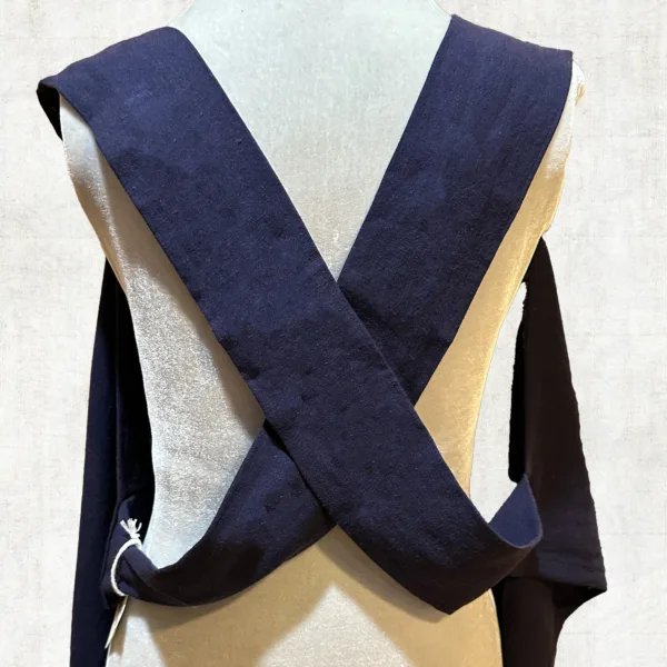 Dark Blue Crossback Apron w/Rooster Embroidery - Image 4