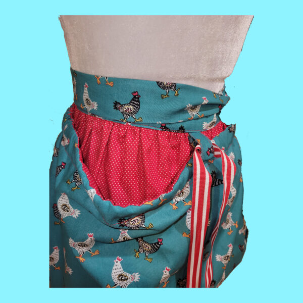 Harvest Apron - Gathering Apron - Deep Pocket - Long Ties - Garden Gathering Apron - Chickens - Image 3