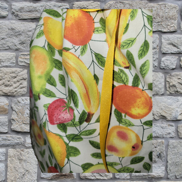 Harvest Apron - Gathering Apron - Deep Pocket - Long Ties - Garden Gathering Apron - Fruit print - Image 2