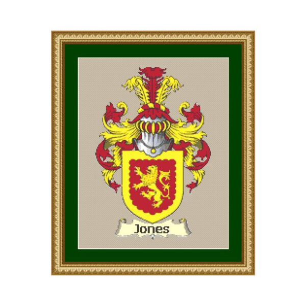 Jones Coat of Arms cross stitch