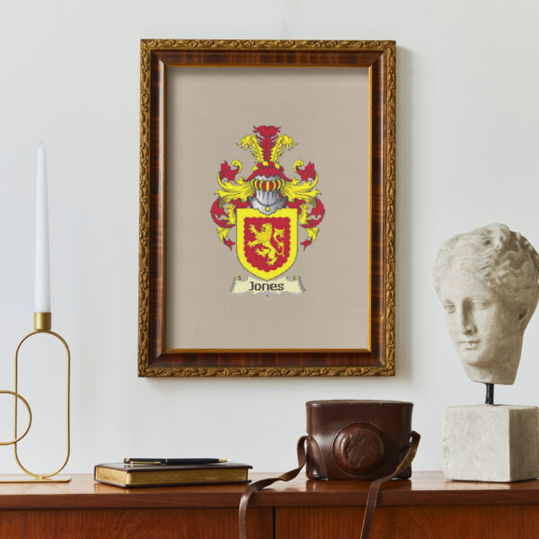 Jones Family Coat of Arms Cross Stitch Pattern - Image 3