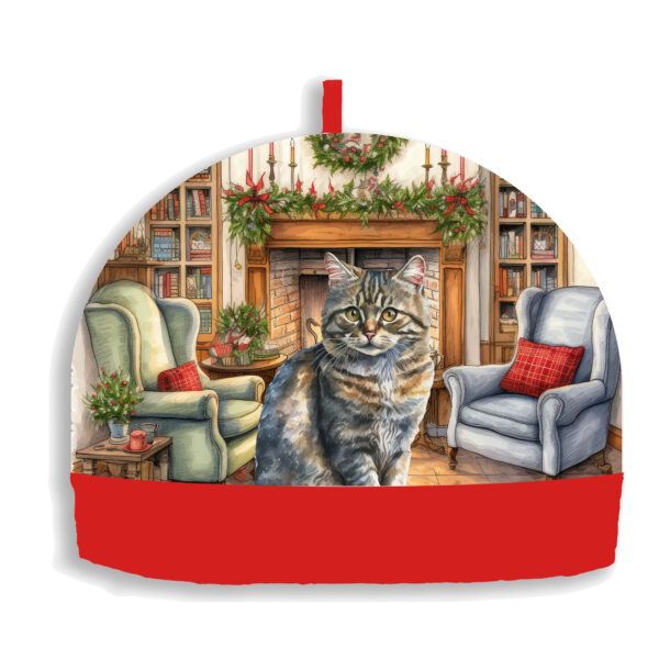 Winter cottage cat 6 cup tea cozy