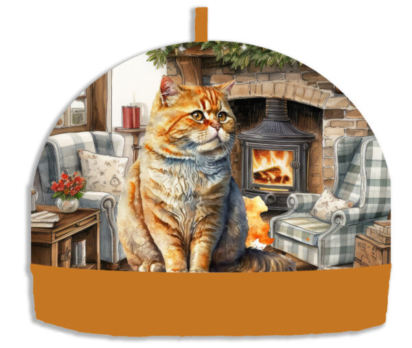 Cat Tea Cozy - Winter Cottage Series - Image 2