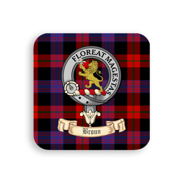 Broun - Brown Scottish Clan Coaster Gift Set - Set of four - Image 2