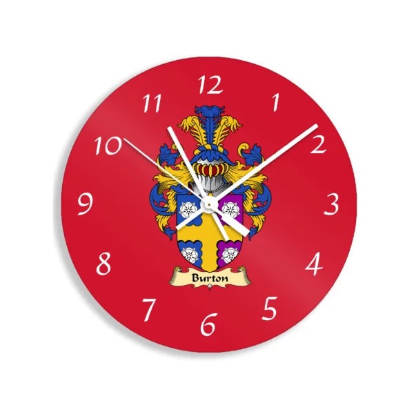 Burton Coat of Arms wall clock