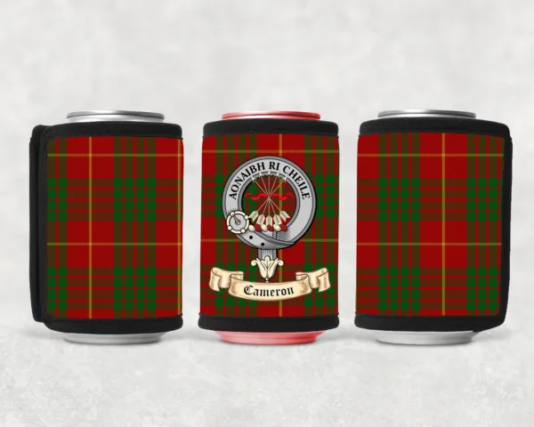 Cameron Scottish Clan Drink Beverage Can Wrap with Cameron Clan Crest on Cameron Tartan - Image 2