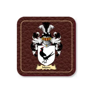 Moore Coat of Arms Coaster Set