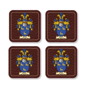 Green Coat of Arms Coaster Set