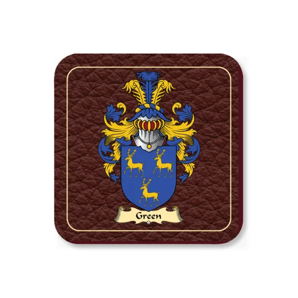 Green Coat of Arms Coaster Set