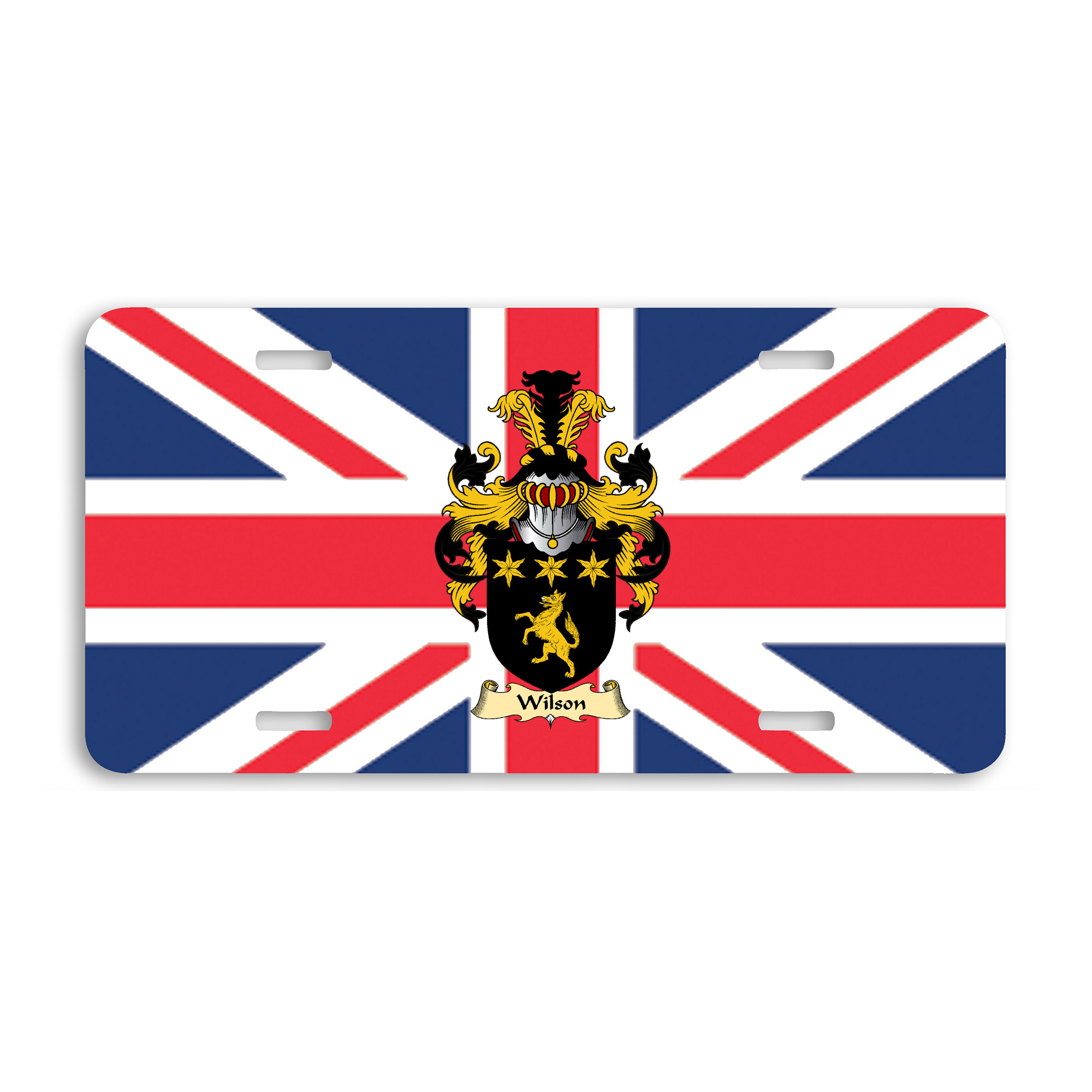 Wilson Coat of Arms License Plate on the Union Jack