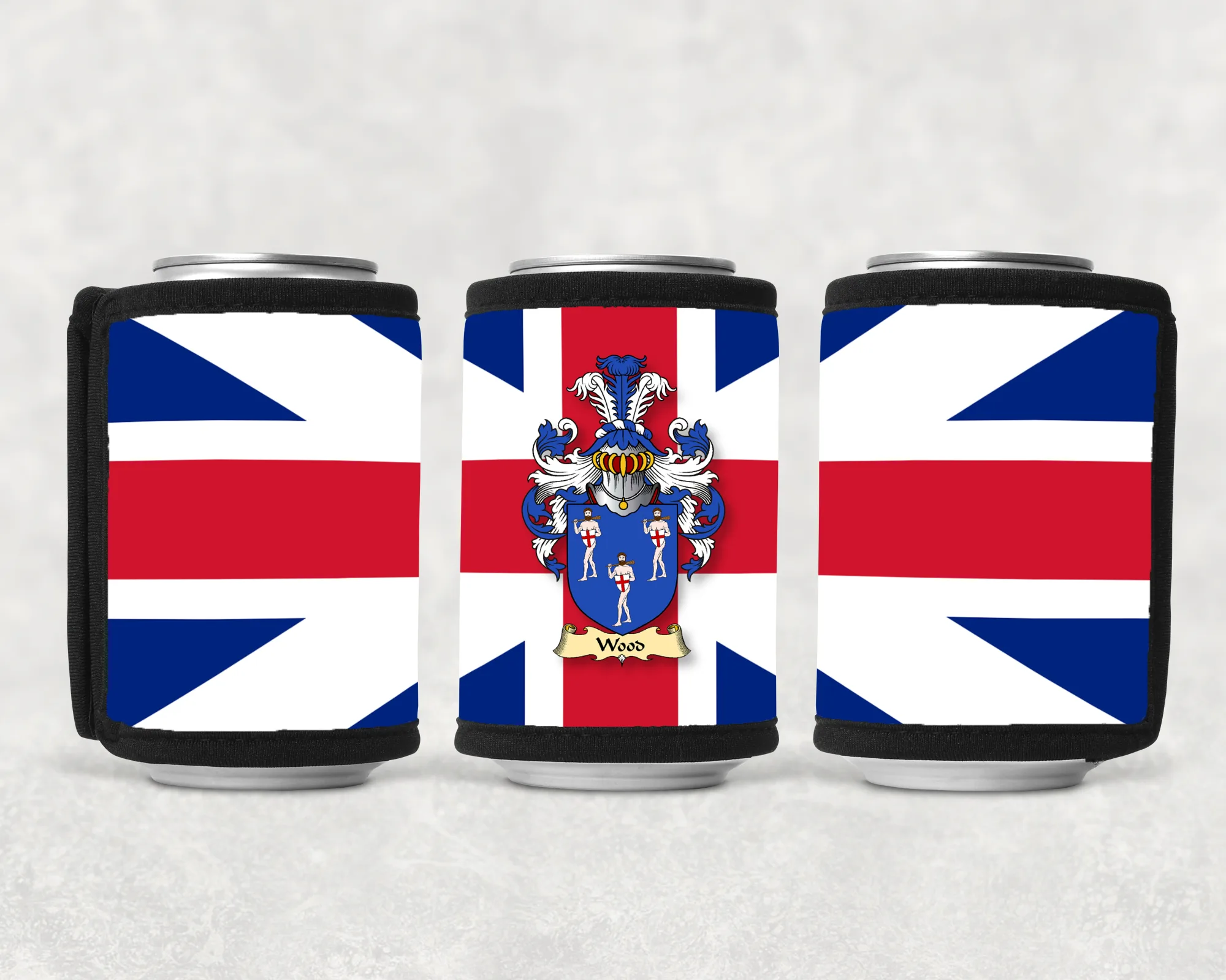 Wood Coat of Arms Beverage Can Wrap