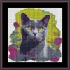 Short haired chartreuse cat cross stitch pattern