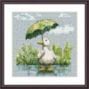 Duck in the Rain Cross Stitch Pattern