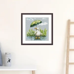 Duck in the Rain Cross Stitch Pattern