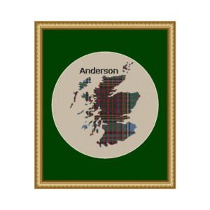 Anderson Tartan Scottish Map Cross Stitch Pattern