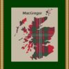 MacGregor Tartan Scottish Map Cross Stitch Pattern