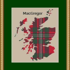 MacGregor Tartan Scottish Map Cross Stitch Pattern